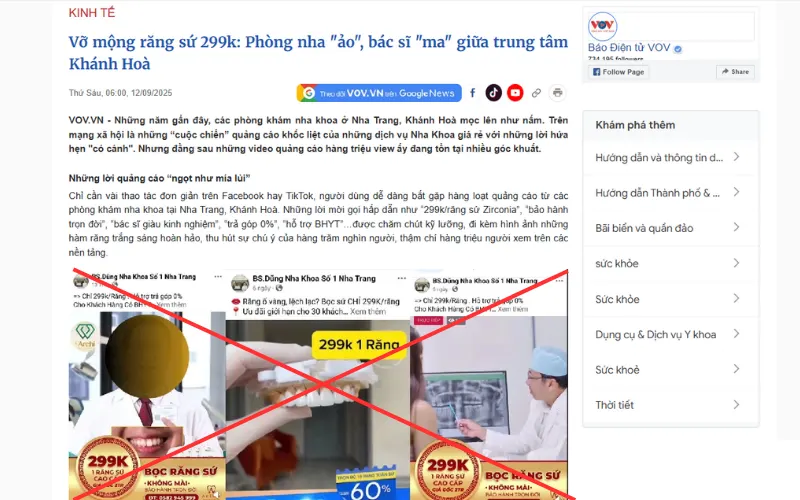 Thực trạng đáng báo động ngành nha khoa tại Khánh Hòa (Nguồn: Báo Điện Tử VOV)
