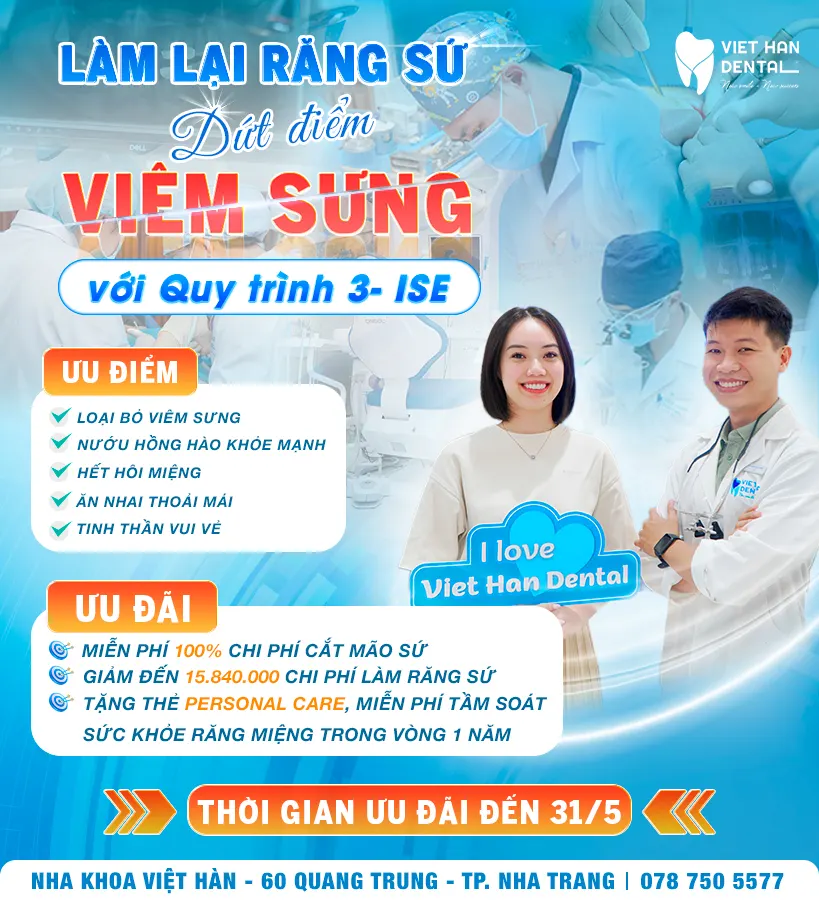 Ưu đãi phục hình lại răng sứ đúng kỹ thuật tại Nha khao Việt Hàn