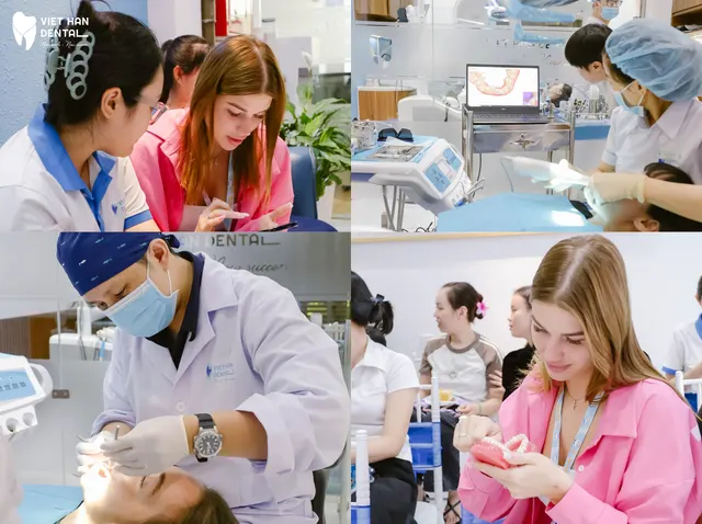 Khách hàng trực tiếp trải nghiệm dịch vụ scan răng