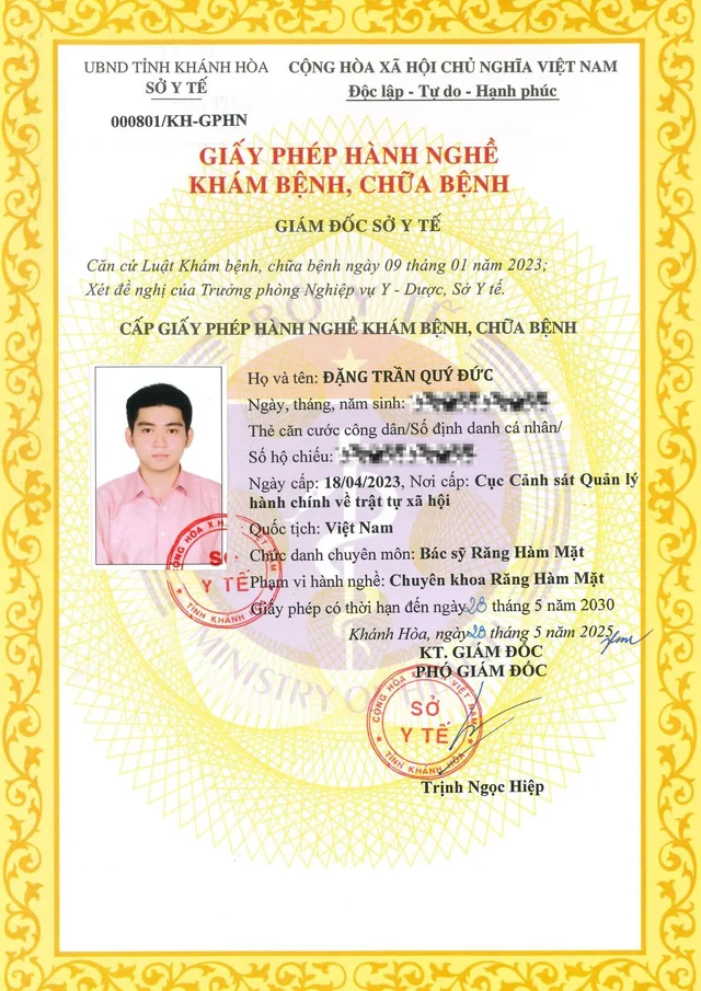 bằng cấp bắc sĩ Đức của Bác sĩ Đặng Trần Quý Đức