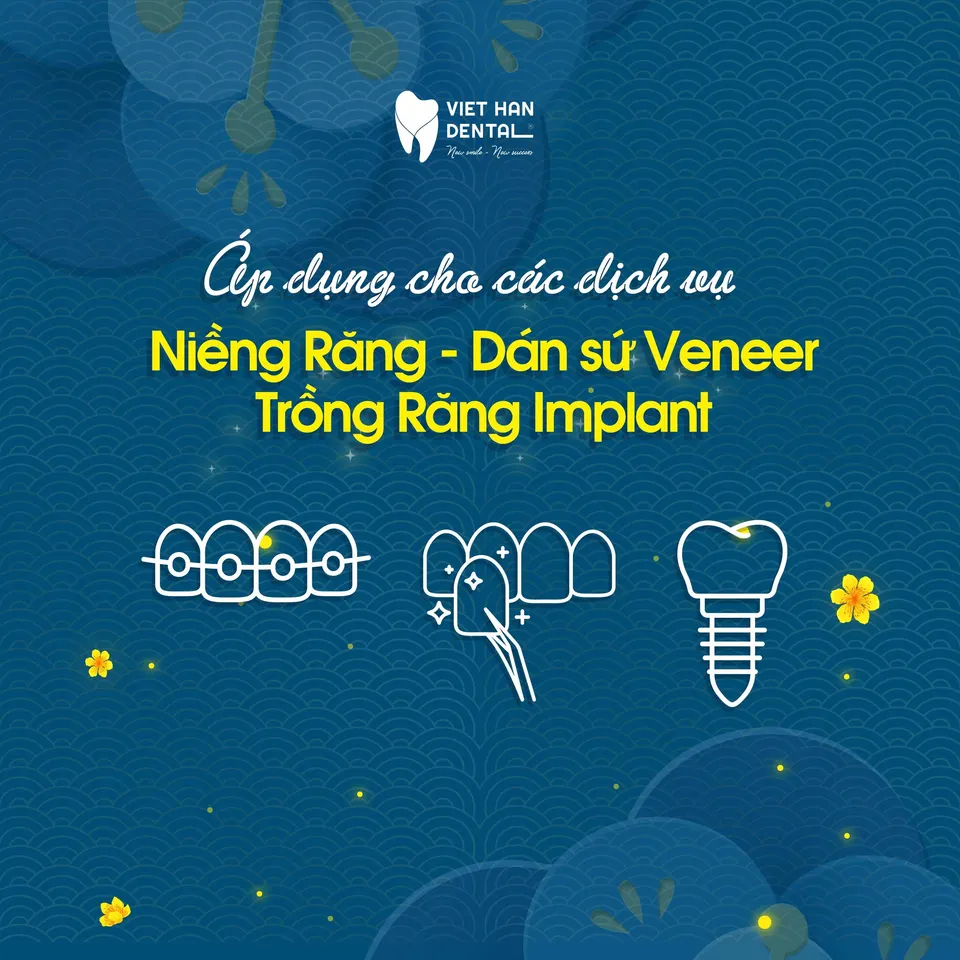 Chương trình áp dụng cho niềng răng - Dán sứ Veneer - Trồng răng implant 