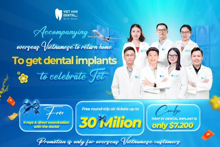 Overseas Vietnamese return home to get dental implants at preferential prices at Viet Han Dental Clinic
