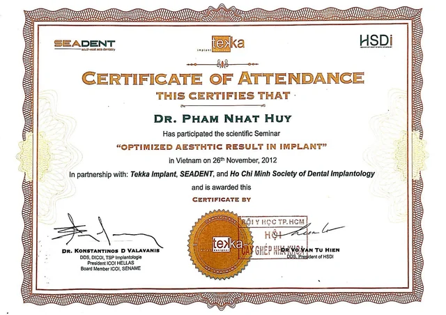 Bằng cấp, chứng chỉ 5 của Bác sĩ Phạm Nhật Huy