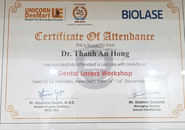 bằng cấp bác sĩ An của Bác sĩ Hồng Thạnh An