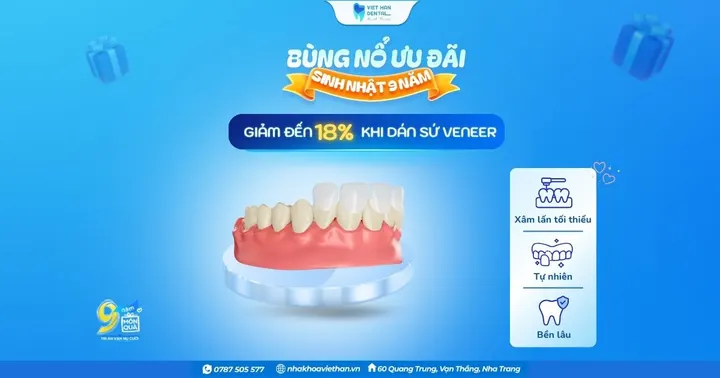 GIẢM GIÁ LÊN ĐẾN 18% DỊCH VỤ RĂNG SỨ VENEER