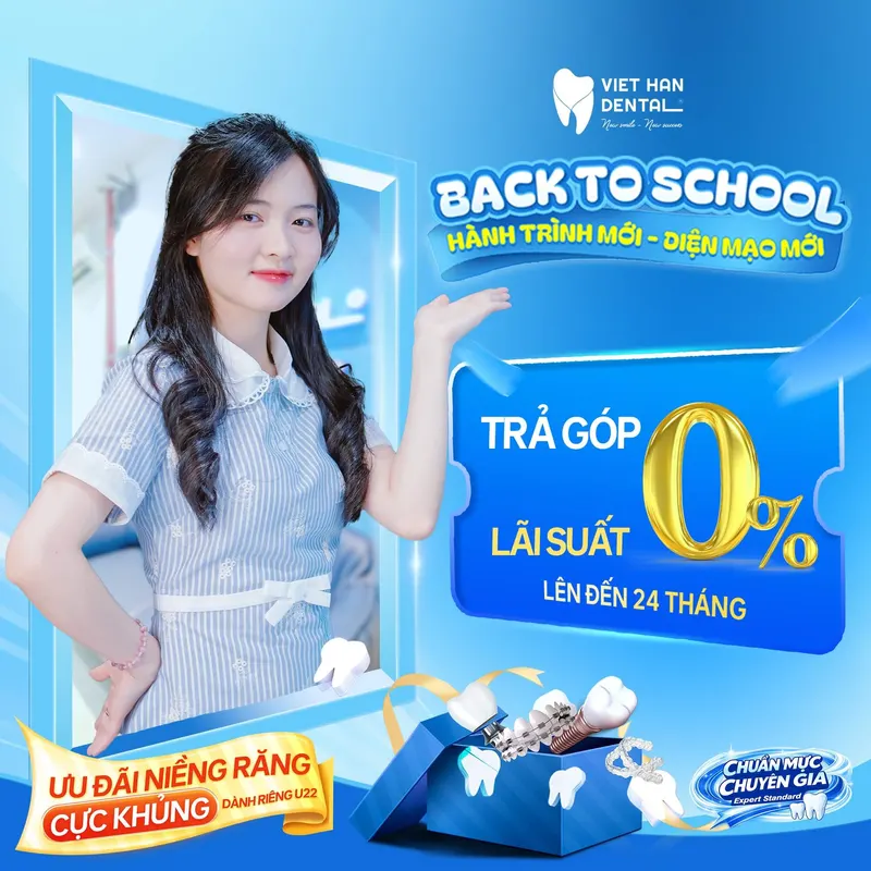 Niềng răng trả góp 0% lãi suất lên đến 24 tháng