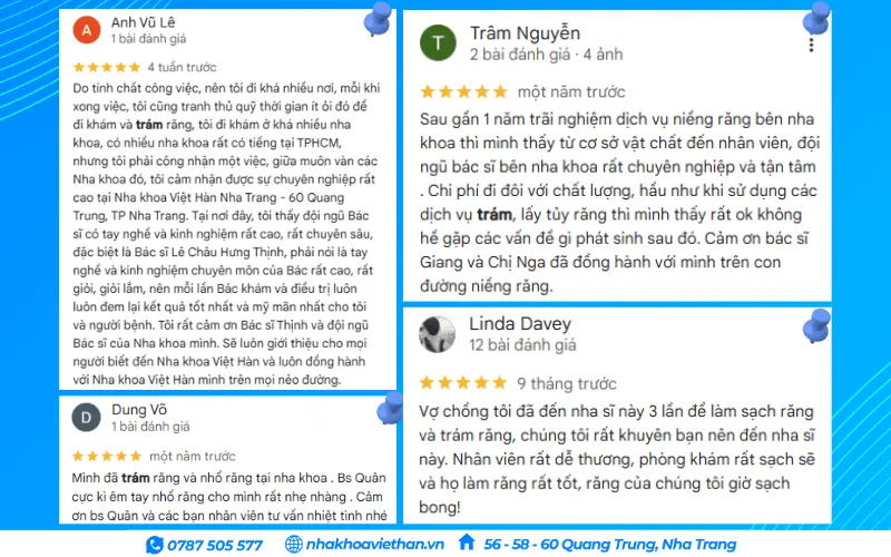 Khách hàng đánh giá dịch vụ trám răng tại Nha khoa Việt Hàn (Nguồn: Google Maps)