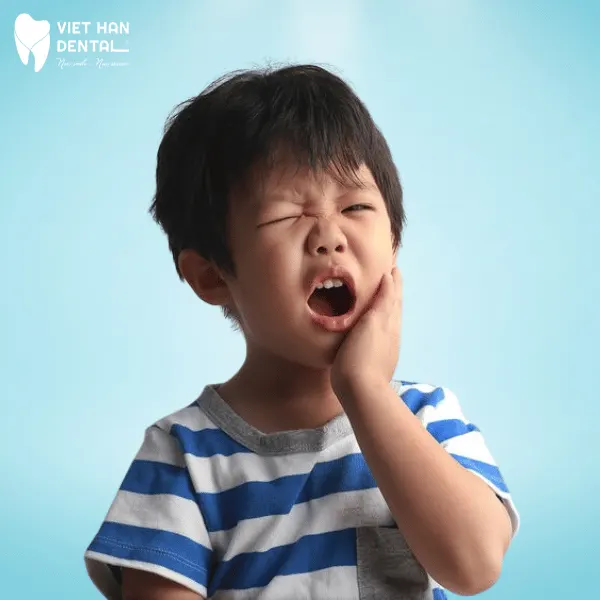 Con thường hay nhai va vào má