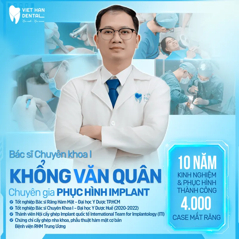 Bác sĩ Khổng Văn Quân - Bác sĩ Chuyên khoa I chuyên ngành Răng Hàm Mặt tại Nha khoa Việt Hàn