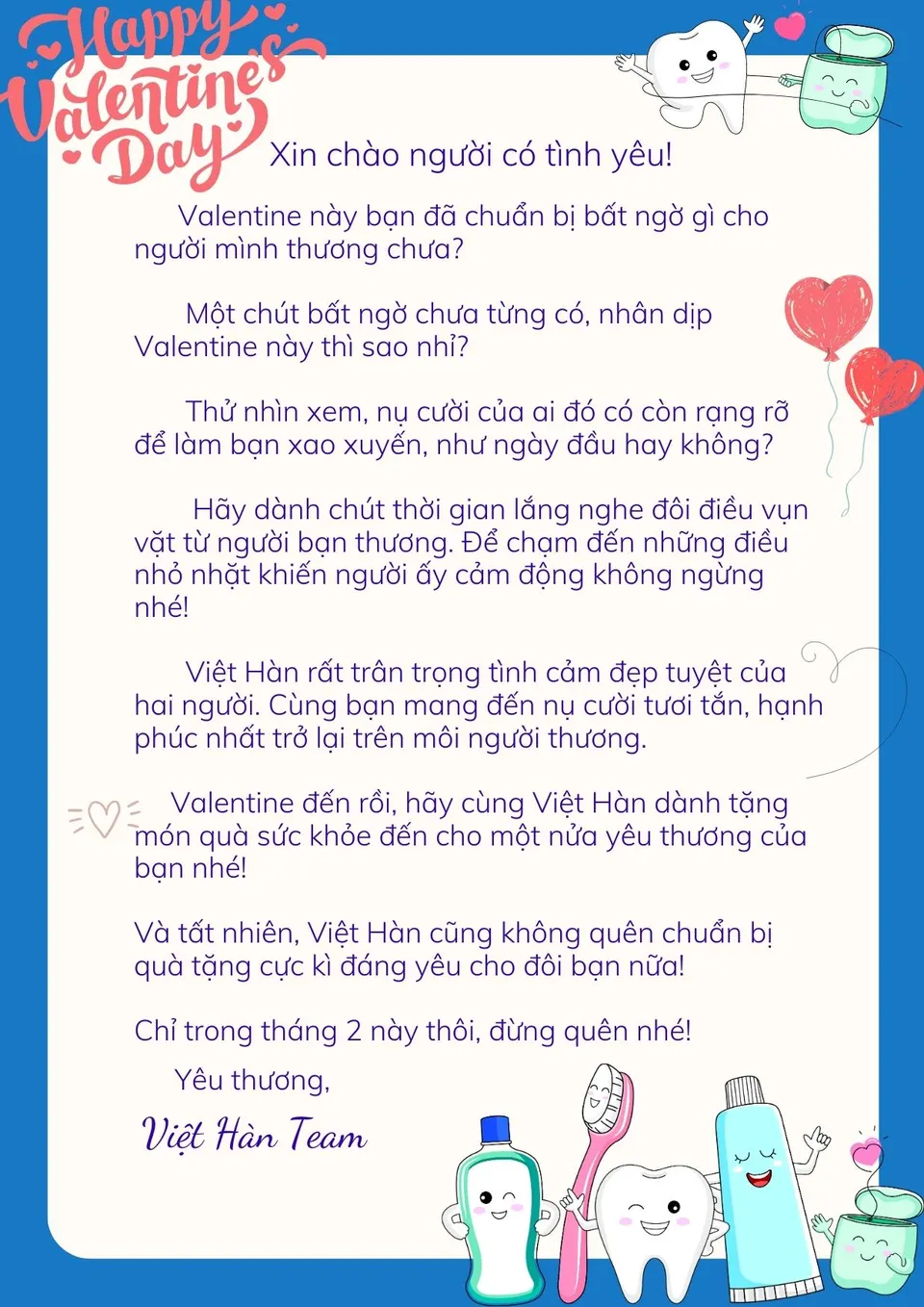 Valentine Tai Nha Khoa Viet Han