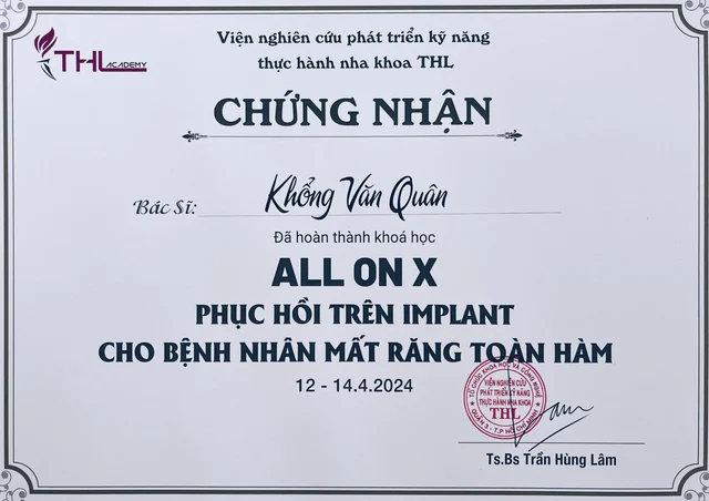 Bằng cấp, chứng chỉ 5 của Bác sĩ Khổng Văn Quân