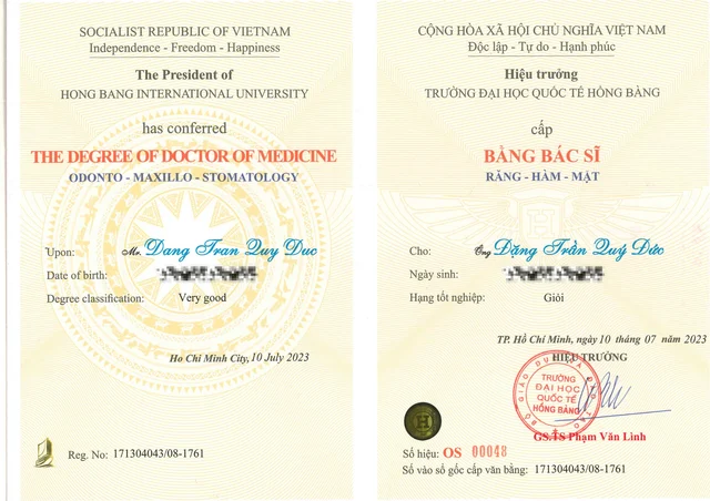 bằng cấp bắc sĩ Đức của Bác sĩ Đặng Trần Quý Đức